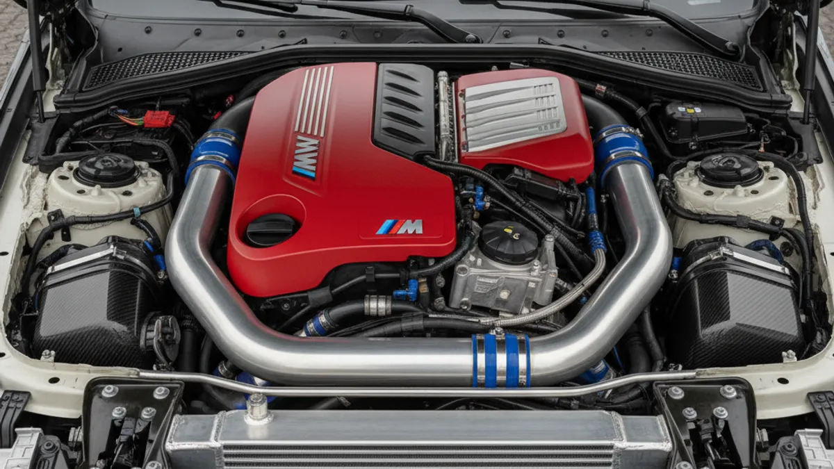 Moteur BMW S58 biturbo 6 cylindres en ligne du BMW M3 G80 Competition