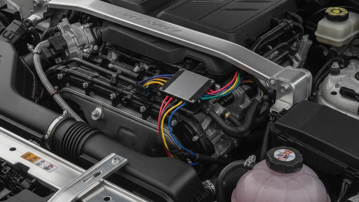 Installation d'un boîtier additionnel sur le moteur d'un véhicule diesel