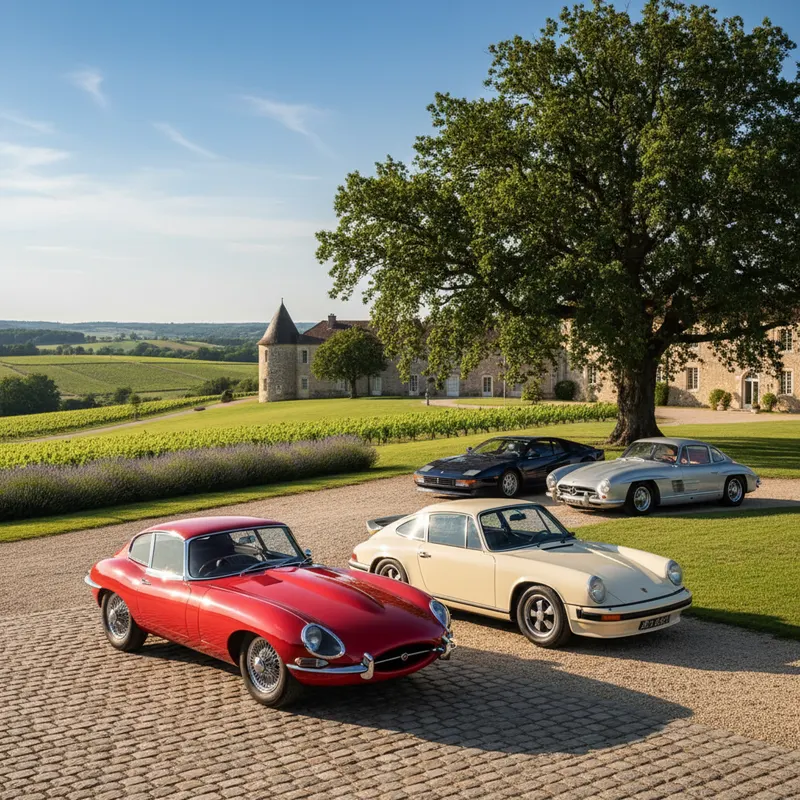 Investir dans une voiture de collection prestige garée dans un garage privé