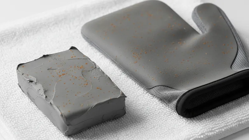 Comparaison barre clay et clay mitt pour décontamination peinture voiture