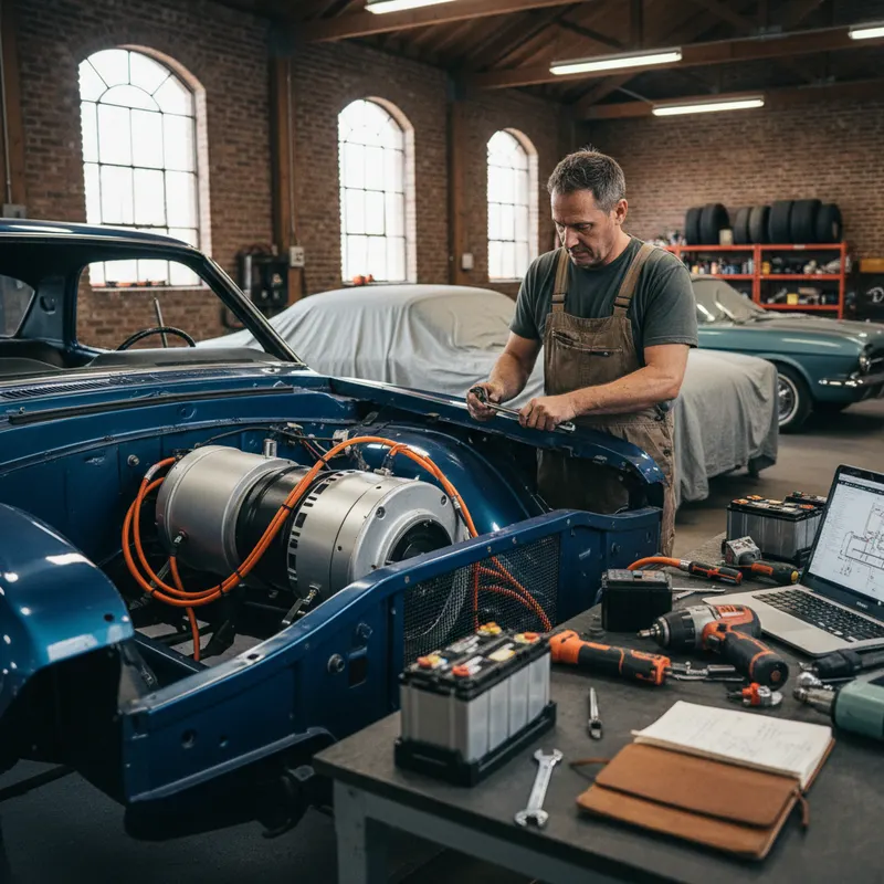 Atelier conversion électrique voiture ancienne
