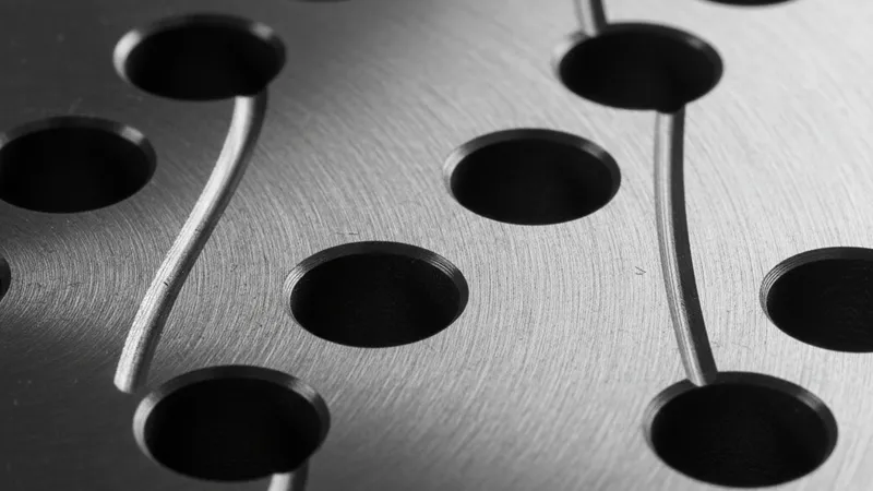 Détail disque frein sport perforé et rainuré surface usinée