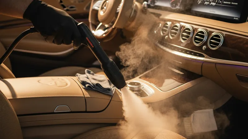 Nettoyage intérieur voiture professionnel avec injecteur-extracteur sur siège