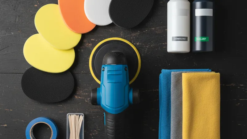 Kit complet polisseuse orbitale débutant avec pads et compounds
