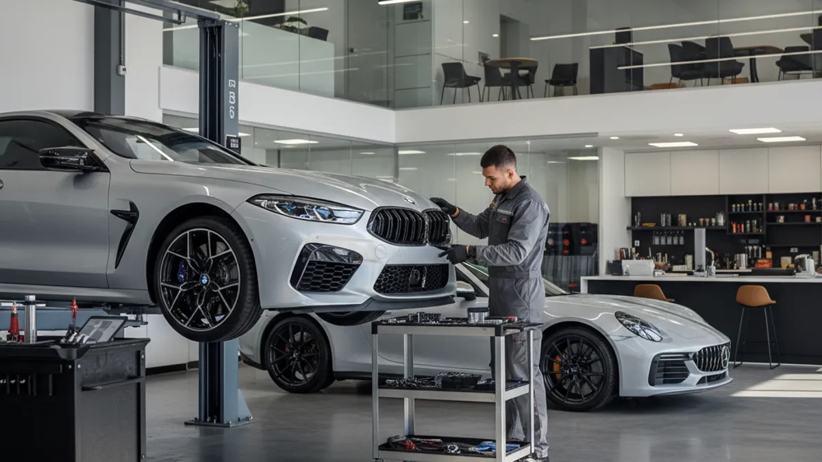 Entretien voiture de luxe occasion en concession atelier professionnel