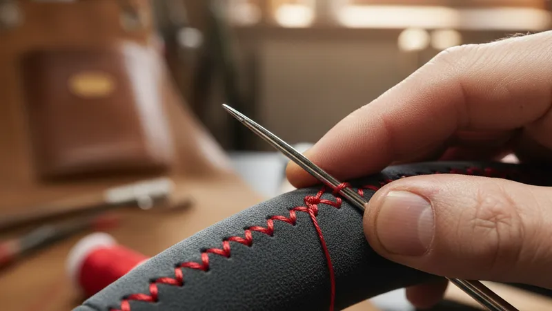 Couture main Alcantara volant sport personnalisé détail artisanal