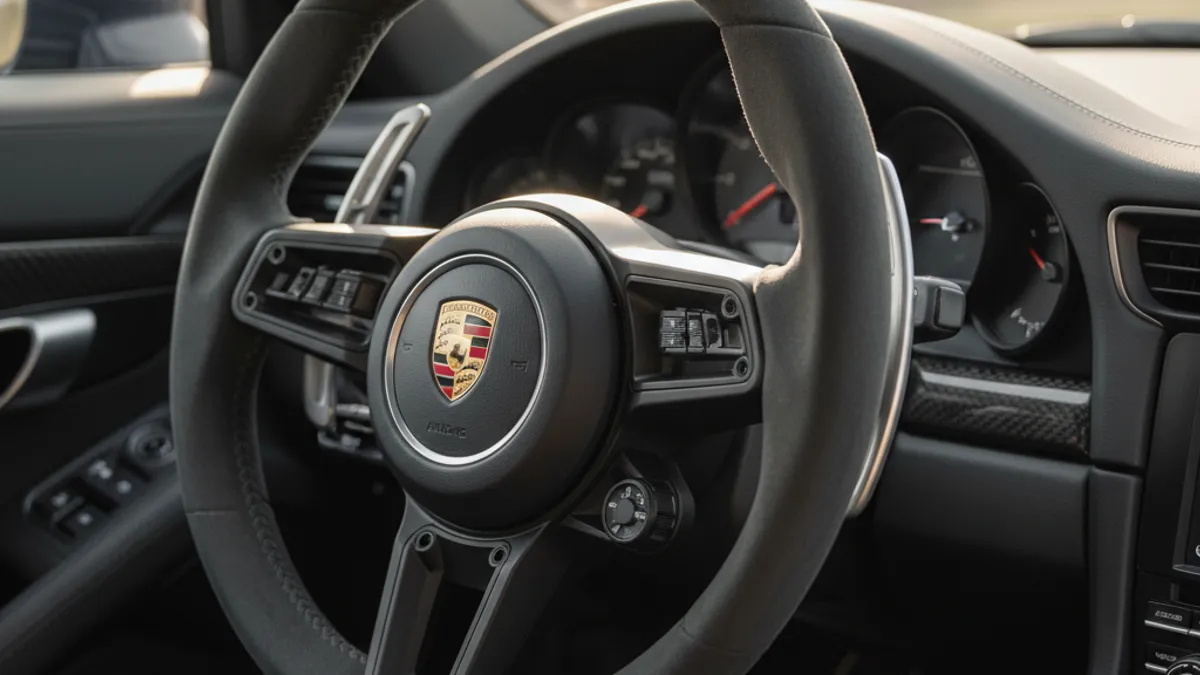 Volant sport personnalisé alcantara carbone avec bande de repère