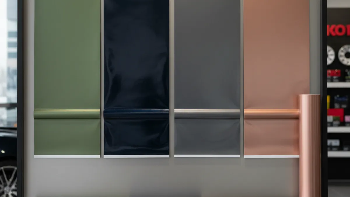 Échantillons couleurs tendance 2026 wrap vinyle pour BMW et voitures premium